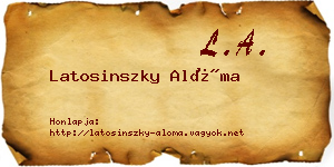 Latosinszky Alóma névjegykártya